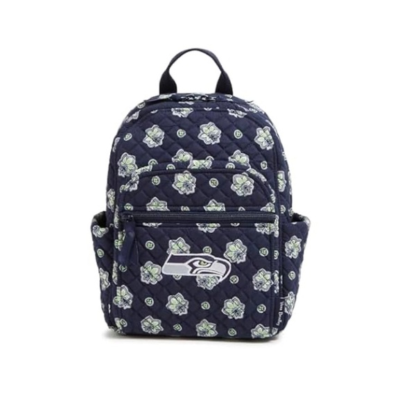Vera Bradley NFL Seattle Seahawks Small Cotton Backpack (Navy/Neon Green) NWT main image 4